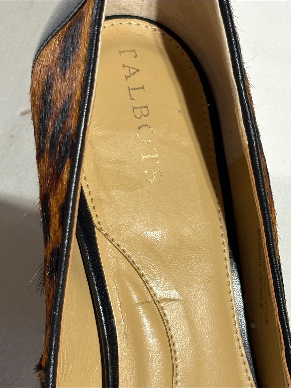 Talbots Calf Hair Leopard-Print Block Heel Pumps with Gold Accent NNT 9.5 - Picture 11 of 16